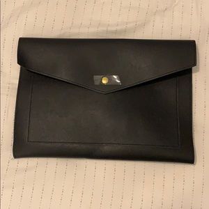NWOT! Black vegan leather clutch/tablet case.